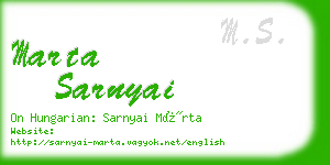 marta sarnyai business card